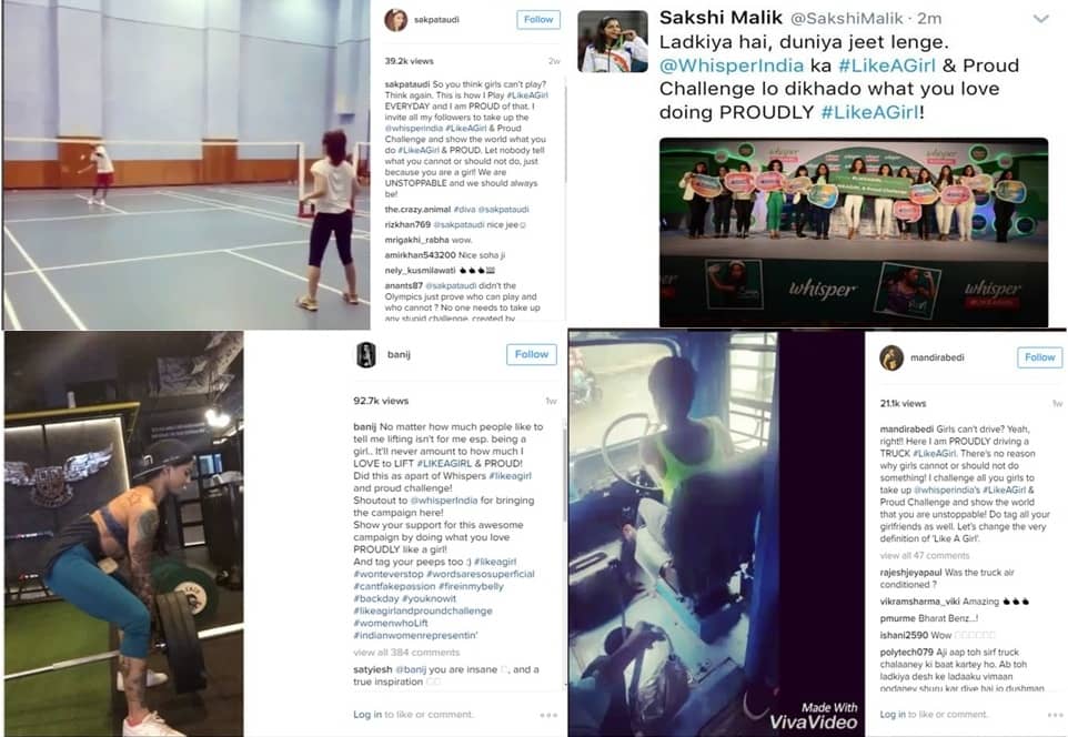 Soha Ali Khan, Mandira Bedi and Bani J participate in the #LikeAGirl & Proud challenge