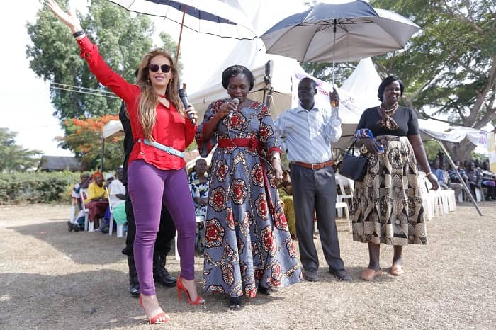 Dr. Rasha Kelej, CEO, Merck Foundation and Hon. Sarah Opendi, Minister of State of Health, Uganda addressing the community in Uganda