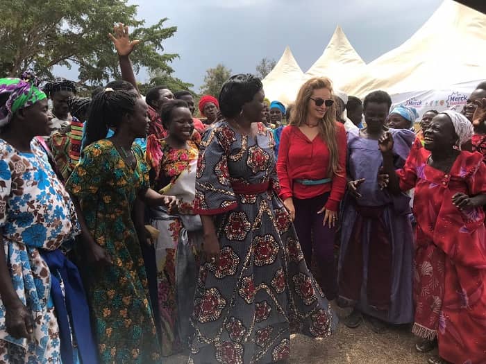 Dr. Rasha Kelej, CEO, Merck Foundation and Hon. Sarah Opendi, Minister of State of Health, Uganda with ‘Merck More Than a Mother’ Heroines